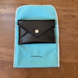Tiffany & Co. Black Leather Card Holder